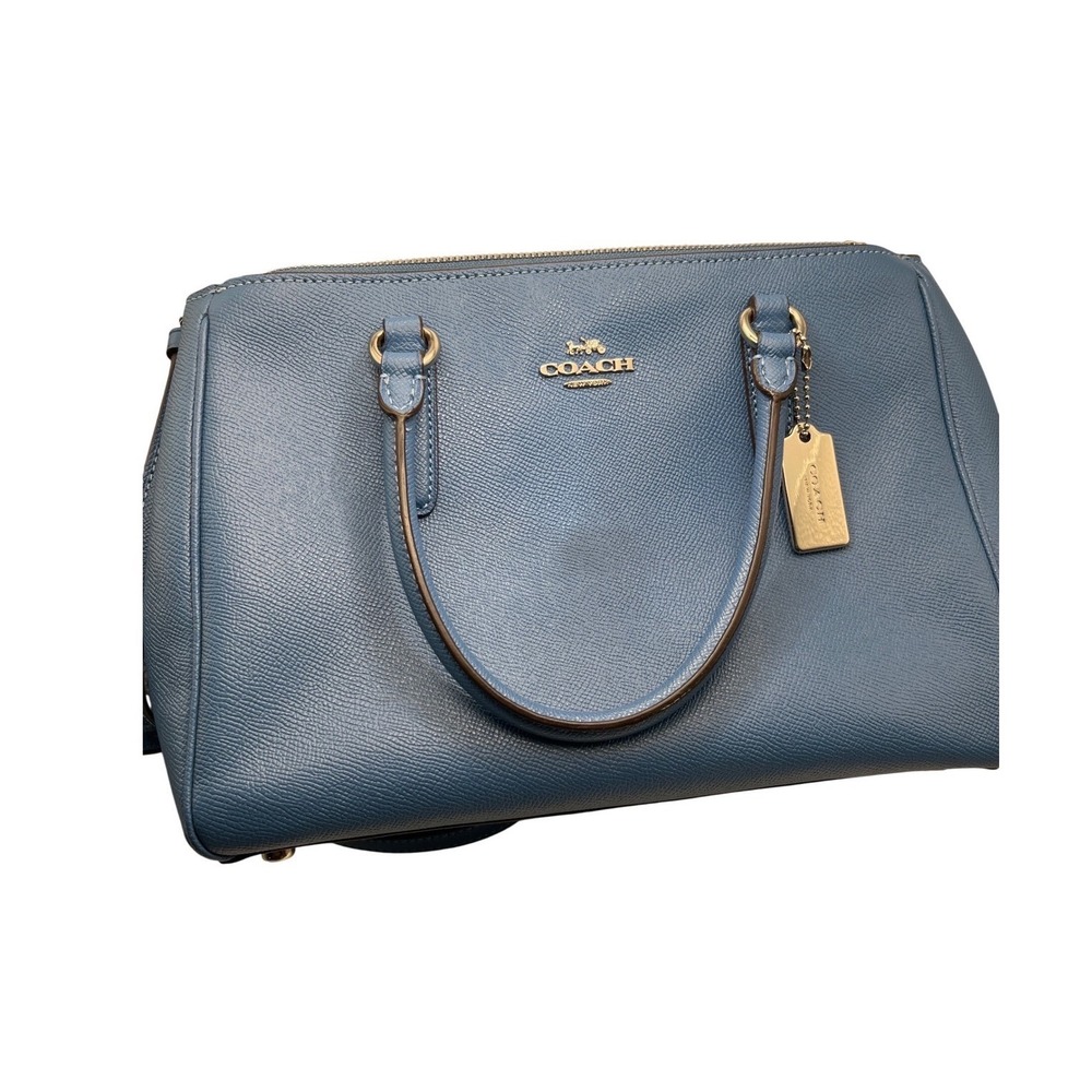 Coach Christie Carryall Blue Crossgrain Leather Satchel Bag F11925 - Picture 12 of 16